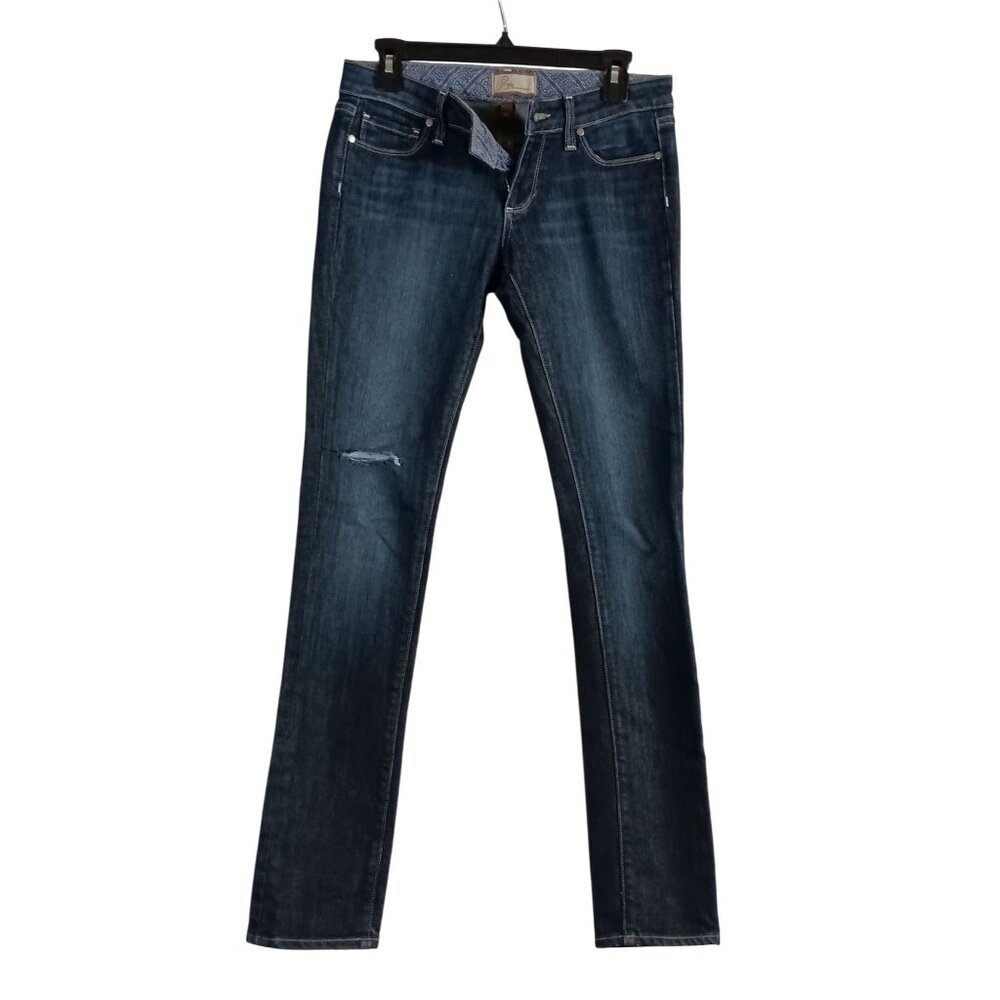 Paige Blue Heights Jeans Women’s 27 Low Rise Straight Leg Denim Stretch Pants